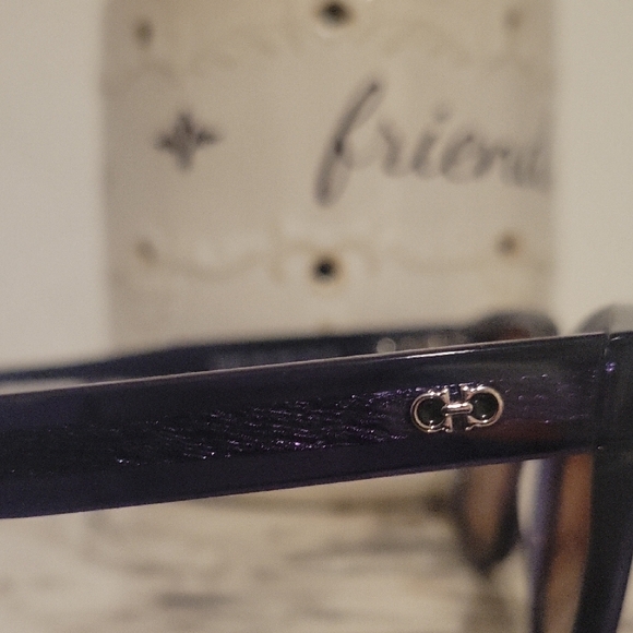 Sold  Ferragamo Black Sunglasses with Case - Picture 3 of 4